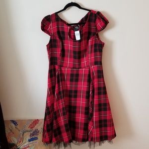 Red Plaid Swing Dress